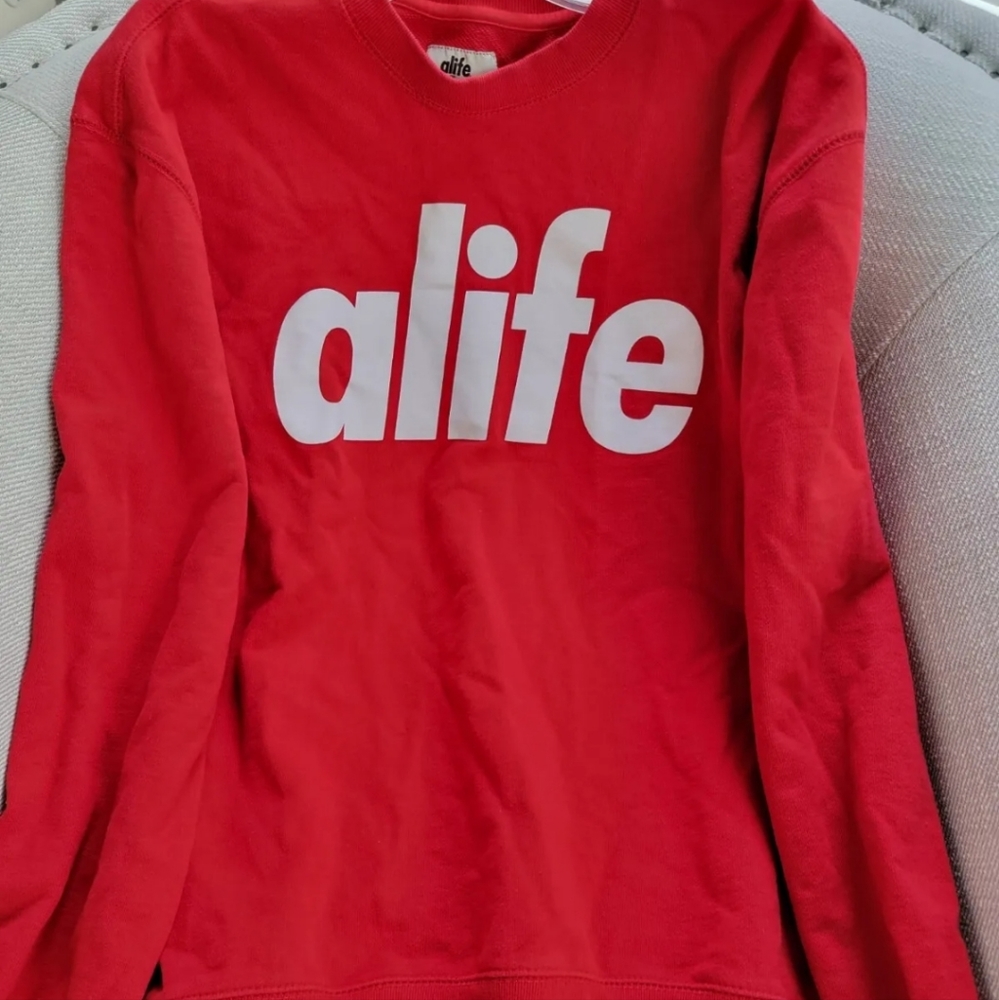 Alife Red Crewneck Sweatshirt with White Logo